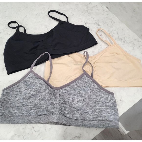 Maidenform Girl Seamless Ruched Crop Wireless 3-Pack Bralettes - Picture 1 of 4